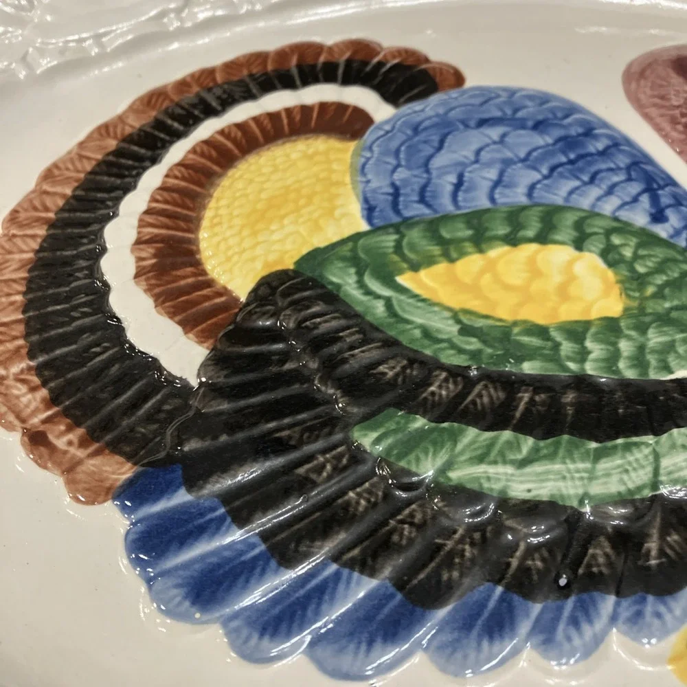 Vintage California Pottery Turkey Platter 18